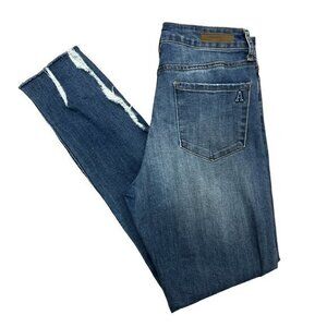 ARTICLES OF SOCIETY Jeans Women 26 Medium Wash Denim Stretch Raw Hem